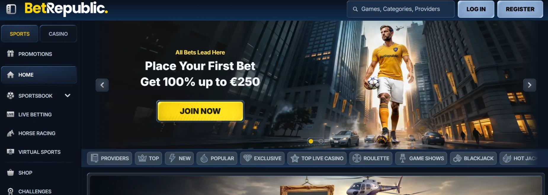 BetRepublic Casino Screen